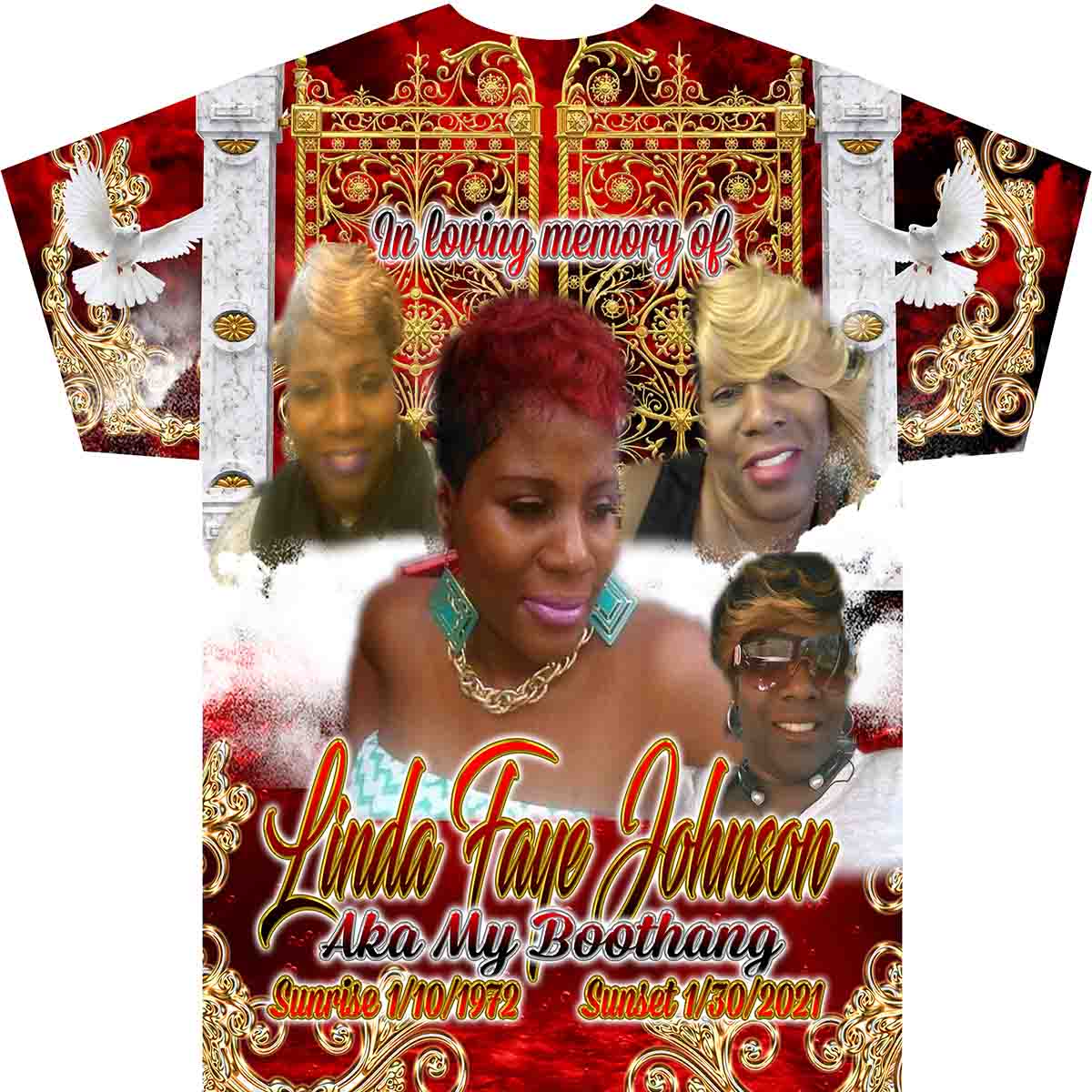 Custom Memorial 3d Shirt  heaven memorial linda