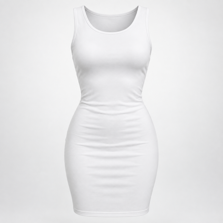Minimalist White Bodycon Dress Mockup (1)