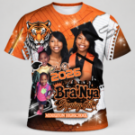 Orange And Black Tiger Custom Graduation Shirt – Design G07