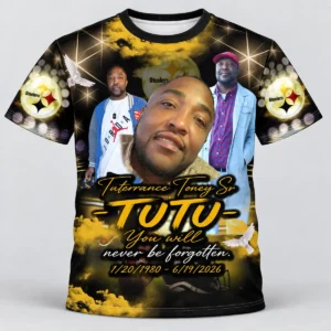 Black Gold Steelers Custom 3d All Over Print Memorial Shirt Mem74