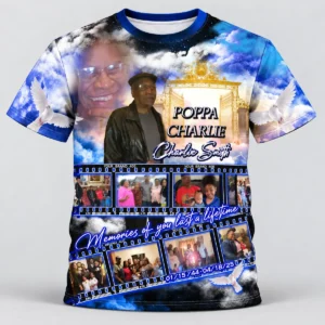 Blue Gold Photo Film Custom 3d All Over Print Memorial Shirt Mem47