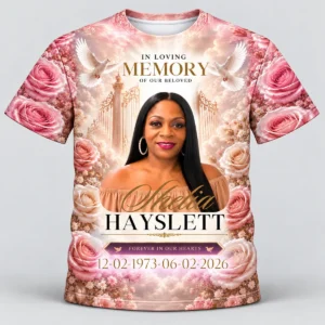 Blush Pink Rose Custom 3d All Over Print Memorial Shirt Mem76