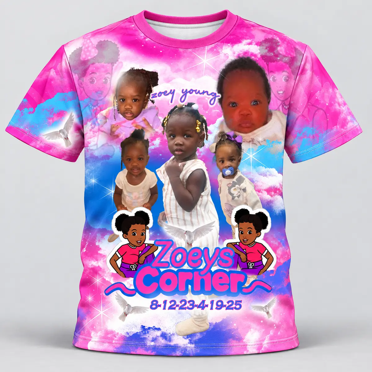 Pink Blue Child Custom 3d All Over Print Memorial Shirt Mem48