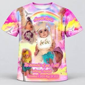 Pink Rainbow Baby Custom 3d All Over Print Memorial Shirt Mem34