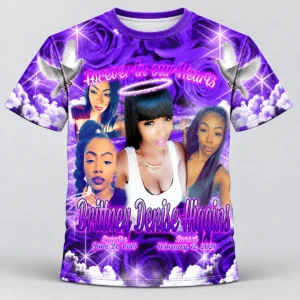Purple Rose Halo Custom 3d All Over Print Memorial Shirt Mem31