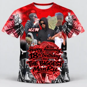 Red Black Heavenly Birthday Custom 3d All Over Print Memorial Shirt Mem81