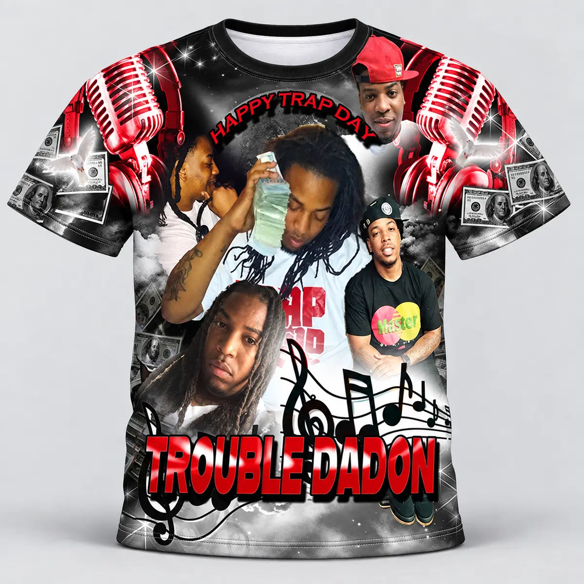 Red Black Music Money Custom 3d All Over Print Memorial Shirt Mem33