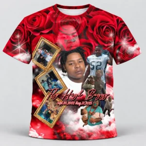 Red Rose Photo Frame Custom 3d All Over Print Memorial Shirt Mem56