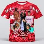Red Rose Ribbon Custom 3d All Over Print Memorial Shirt Mem53