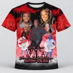 Red Rose Vita Custom 3d All Over Print Memorial Shirt Mem49