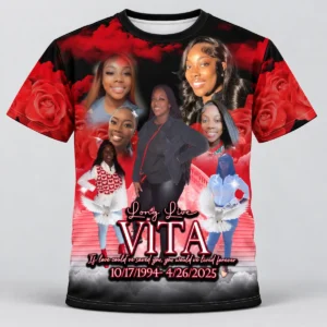 Red Rose Vita Custom 3d All Over Print Memorial Shirt Mem49