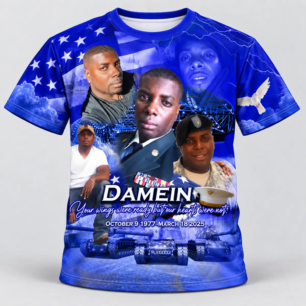 Royal Blue Military Custom 3d All Over Print Memorial Shirt Mem43