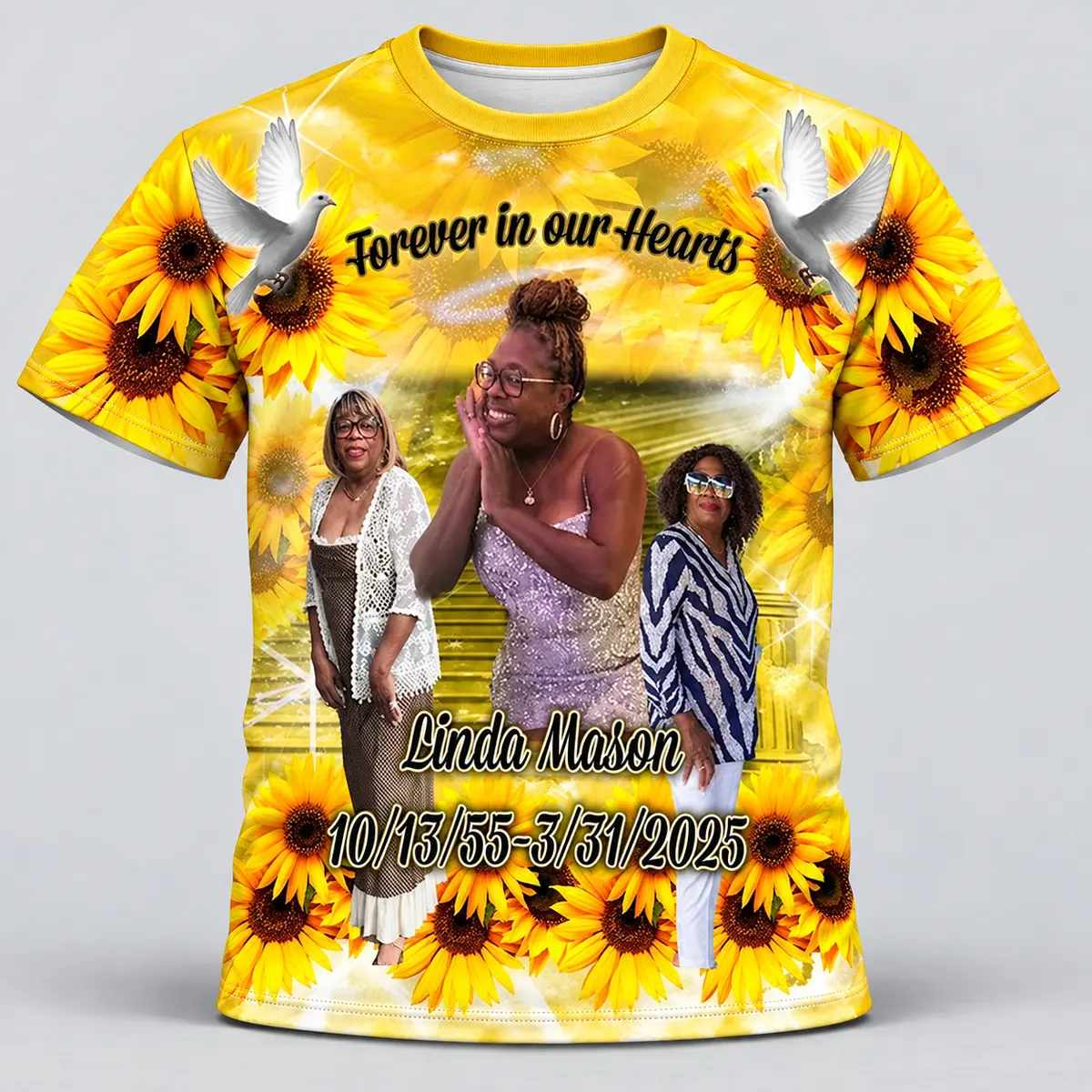 Yellow Sunflower Custom 3d All Over Print Memorial Shirt Mem35